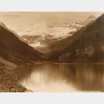 William Notman (Canadian, 1826-1891) Lake Louise and Victoria Glacier.