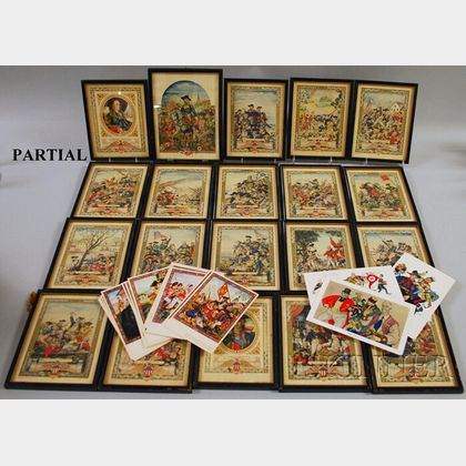 Set of Thirty-one Miniature Framed Arthur Szyk/Max Jaffe American Revolution Historical Prints with a Group of Arthur Szyk Postcards, m