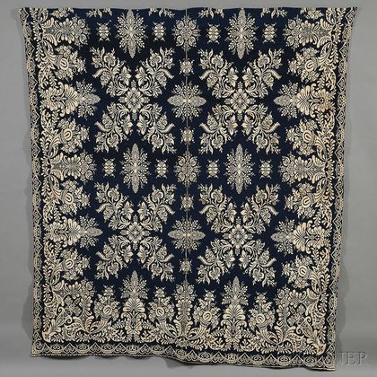 Loomed Jacquard Two-color Cotton Coverlet