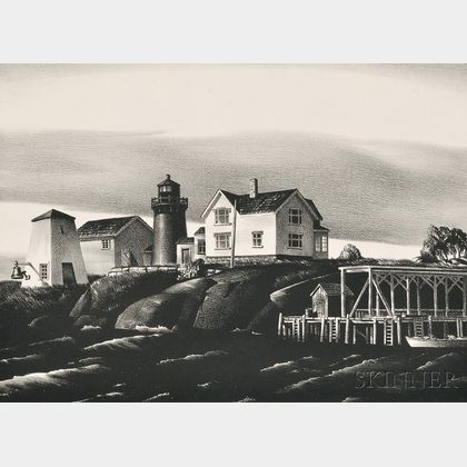 Stow Wengenroth (American, 1906-1978) Lighthouse, Ten Pound Island