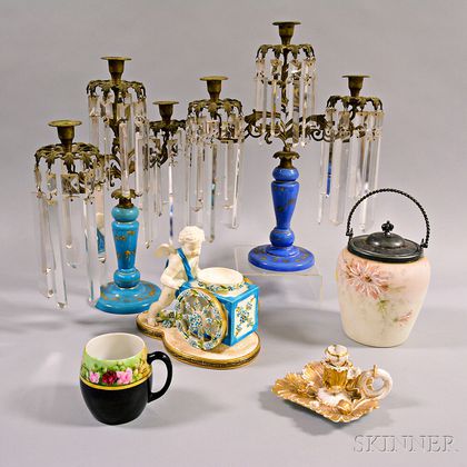Six Glass and Porcelain Items