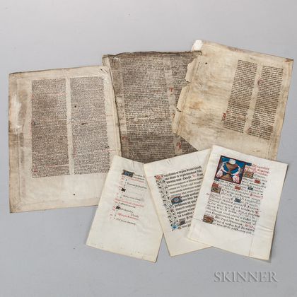 Medieval Manuscript Leaves, Group Lot.