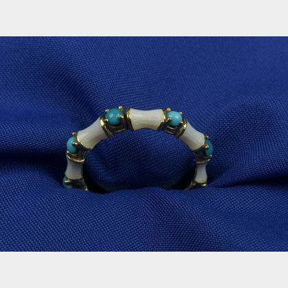 Enamel and Turquoise Ring