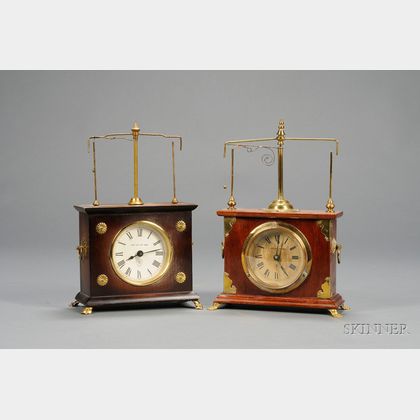 Two Ignatz Torsion Pendulum Clocks