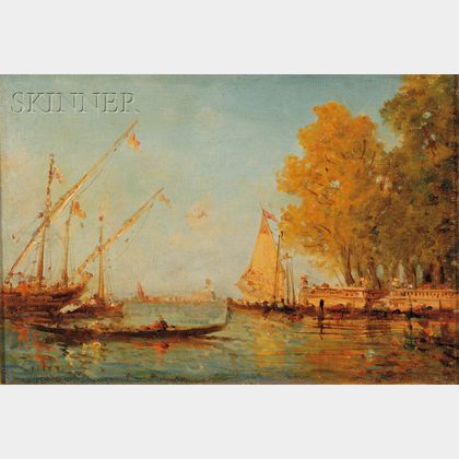 Leopold Ziller (German, 19th Century) View of Venice