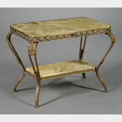 Neoclassical Style Bronze and Onyx Two-tier Low Occasional Table
