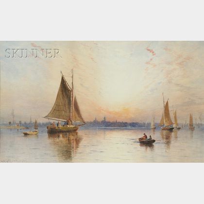 Charles Henry Gifford (American, 1839-1904) New Bedford Harbor at Sunset