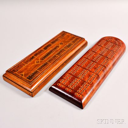 Two Wooden Cribbage Boards