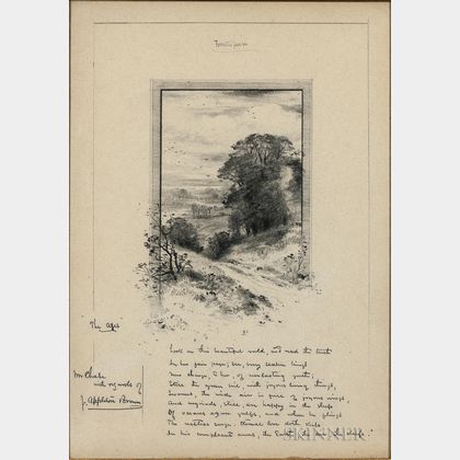 Brown, John Appleton (1844-1902) Original Signed Pencil Sketch.