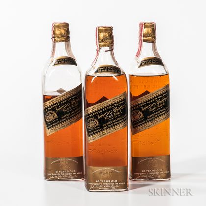 Johnnie Walker Black Label 12 Years Old, 3 4/5 quart bottles 