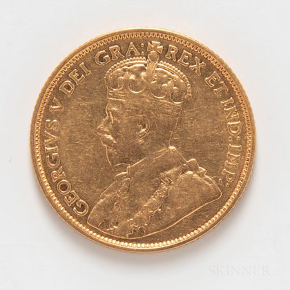 1912 Canadian $5 Gold Coin. Estimate $200-400