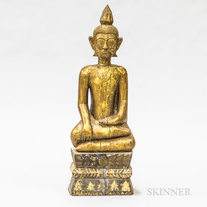 Thai Carved Giltwood Buddha