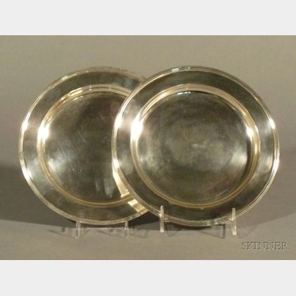Pair of Russian Silver Plates