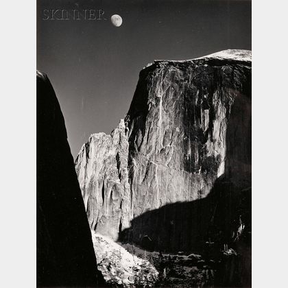Ansel Adams (American, 1902-1984) Moon over Half Dome, Yosemite National Park