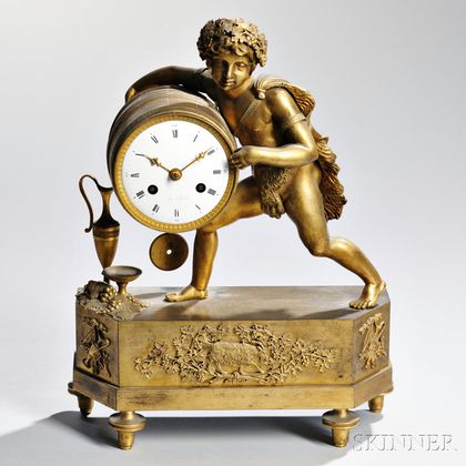 Louis XVI Gilt-bronze Mantel Clock with Bacchus