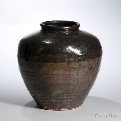 Large Black-glazed Jar