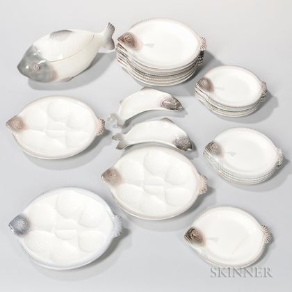 Group of Porcelain Fish Tableware