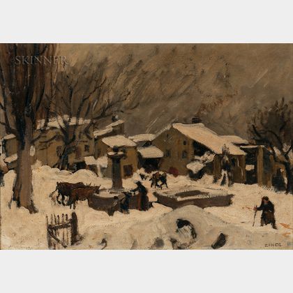 Jules-Émile Zingg (French, 1882-1942) Winter Village