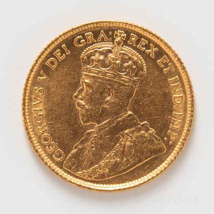 1913 Canadian $5 Gold Coin. Estimate $200-400
