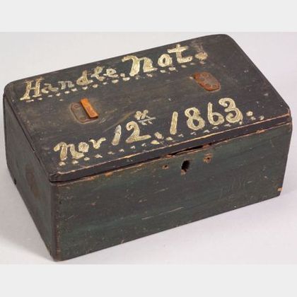 Painted Pine Box, Dated 1863