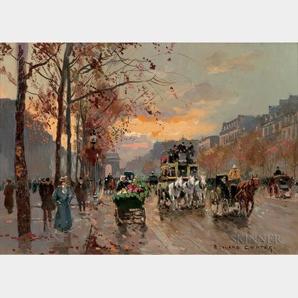 Edouard Léon Cortès (French, 1882-1969) L'Avenue des Champs-Élysées au Crépuscule