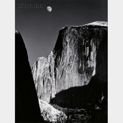 Ansel Adams (American, 1902-1984) Moon and Half Dome, Yosemite National Park, California