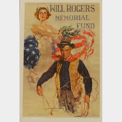 Howard Chandler Christy Lithograph Will Rogers Memorial Fund Poster