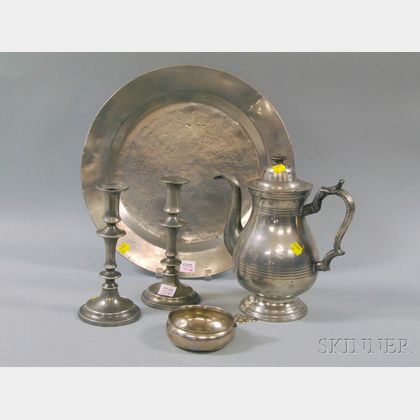 Five Pewter Table Items