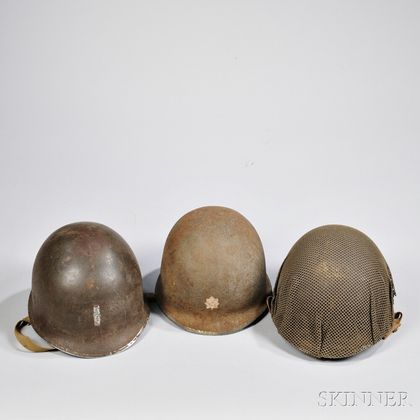 Three M1 Helmets and Liners