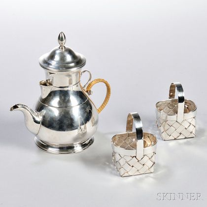 Five Pieces of Cartier Sterling Silver Hollowware