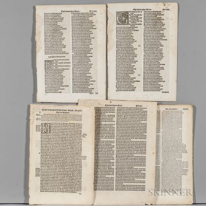 Early and Fine English Printing, Approximately Fourteen Leaves.