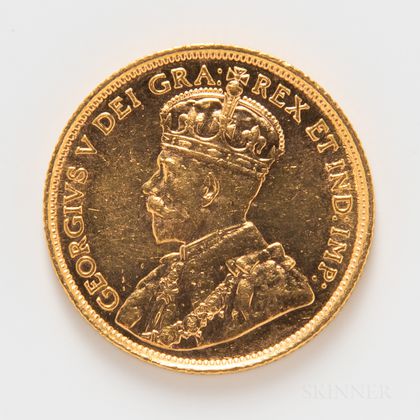 1913 Canadian $5 Gold Coin. Estimate $200-400