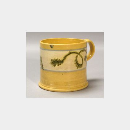Yellowware Mocha Decorated Mug