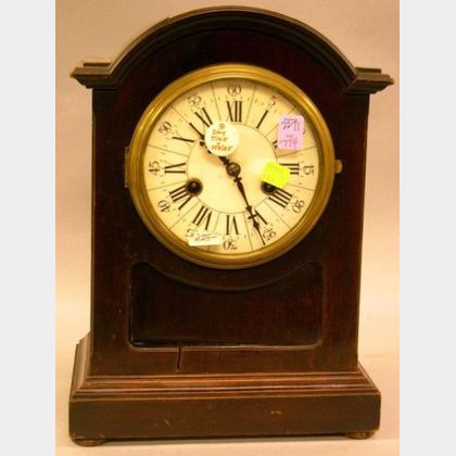 German/Austrian Fruitwood Veneer Bracket Clock