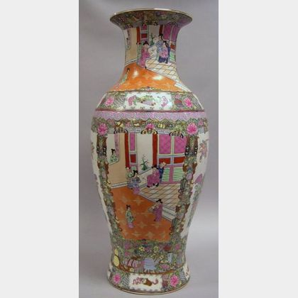 Modern Chinese Export Porcelain Baluster-form Vase. 