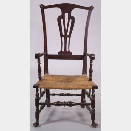 Brown Stained Maple Armchair
