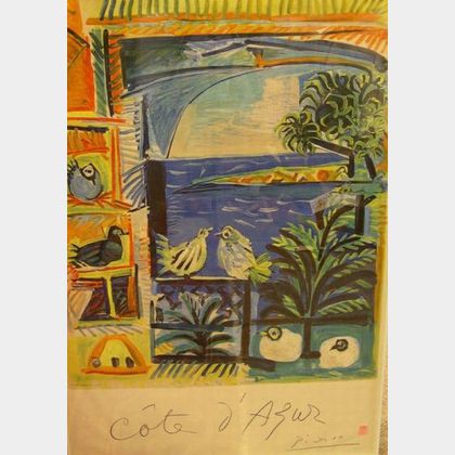 Pablo Picasso Lithograph Cote d'Azur Travel Poster