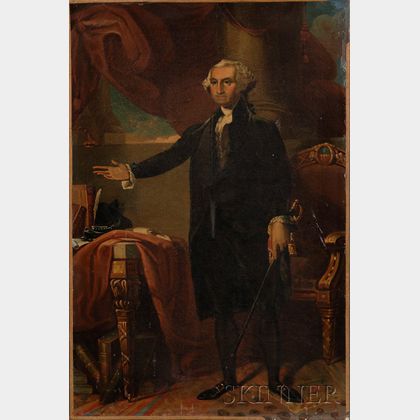 After Gilbert Stuart (American, 1755-1828),Portrait of George Washington.