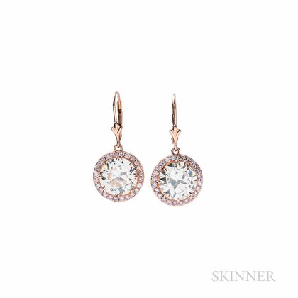 18kt Rose Gold and Diamond Earrings