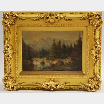 Julius Rose (New York, 1828-1911) Mountain Landscape.