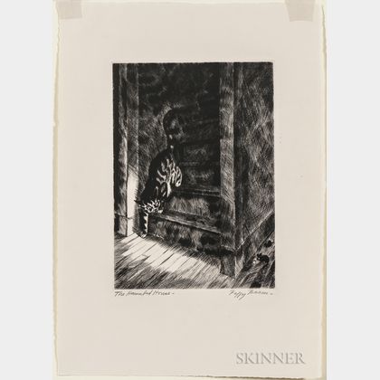 Bacon, Peggy (1895-1987) Limited Edition Signed Original Drypoint Etching, The Haunted House , 1939.