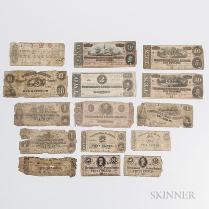 Small Group of Confederate and Southern States Banknotes