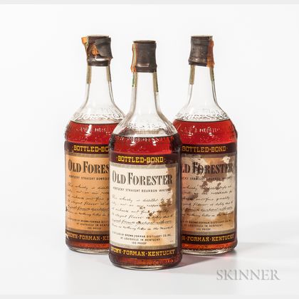 Old Forester 5 Years Old 1937, 3 4/5 quart bottles 
