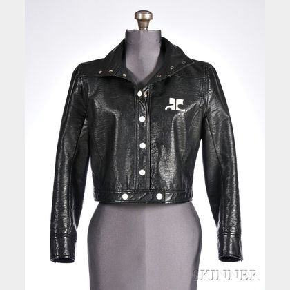 Vintage Courrèges Paris Faux-leather Cropped Jacket