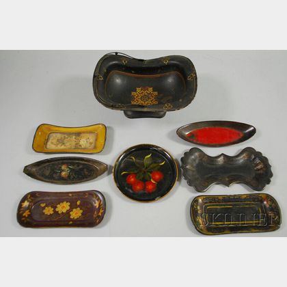 Eight Assorted Paint-decorated Tole Items