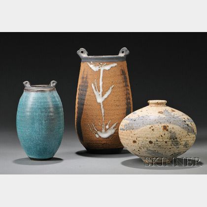 Three Vivika & Otto Heino Pottery Vessels