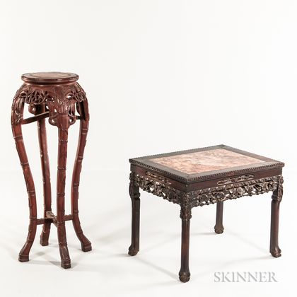 Marble-top Side Table and Stand