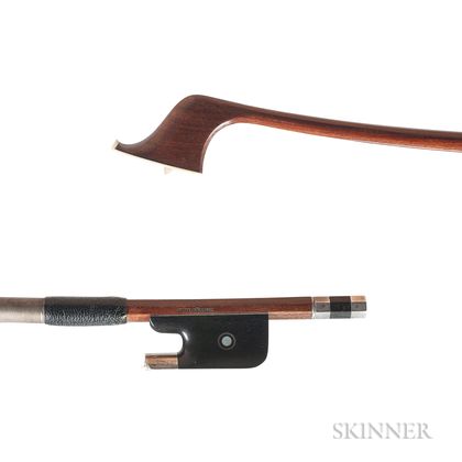 Silver-mounted Contrabass Bow