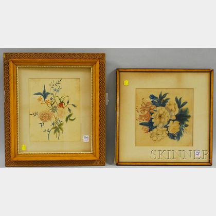 Two Framed 19th Century Floral Watercolors