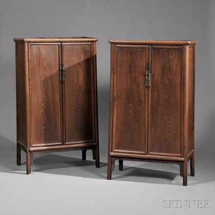 Pair of Tapered Elmwood Cabinets